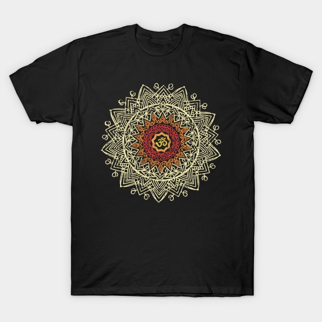 Vintage Mandala yoga Fractal Geometry Art Good Vibe design T-Shirt by Luxara